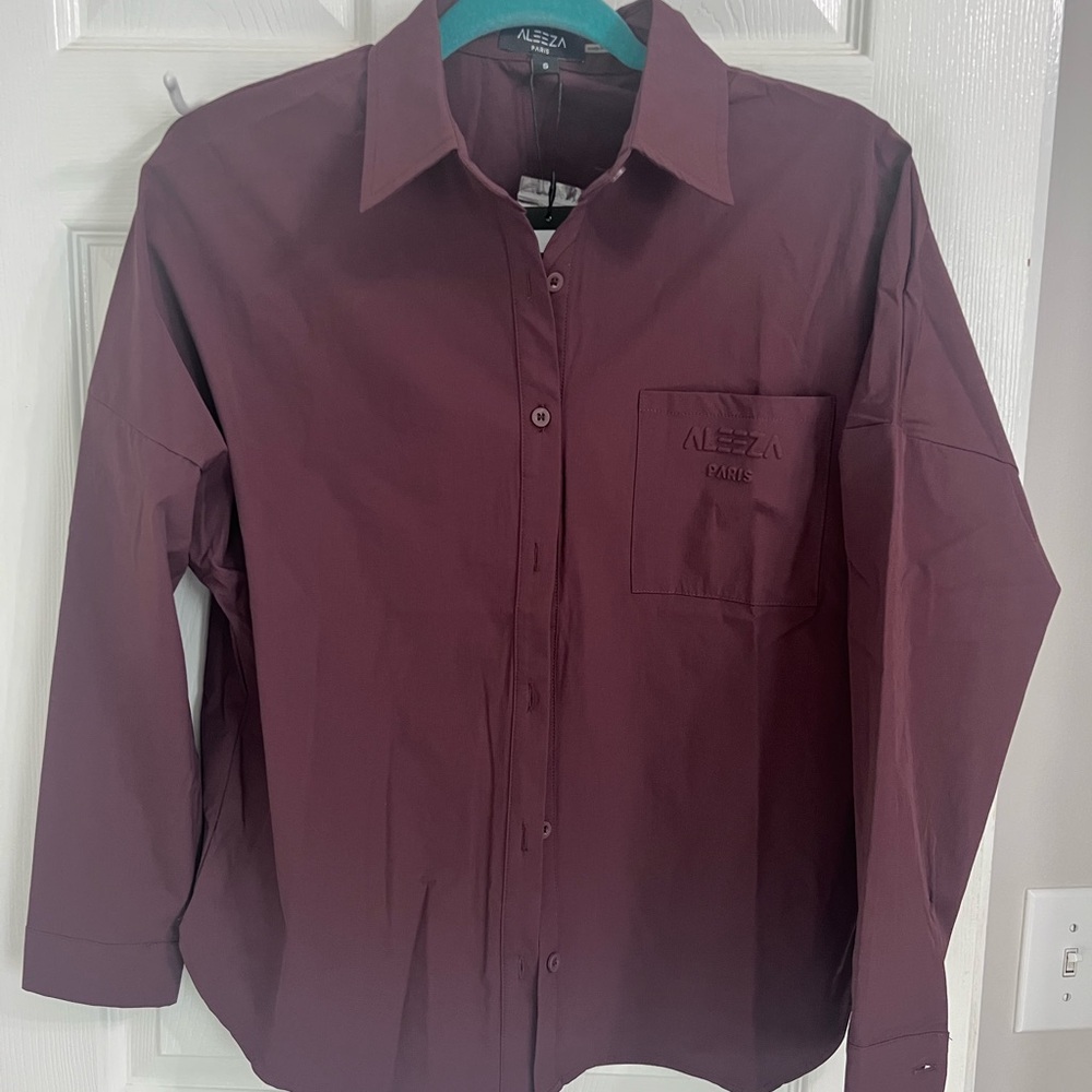 NWT | Aleeza Paris Women's Burgundy Blouse, Size S